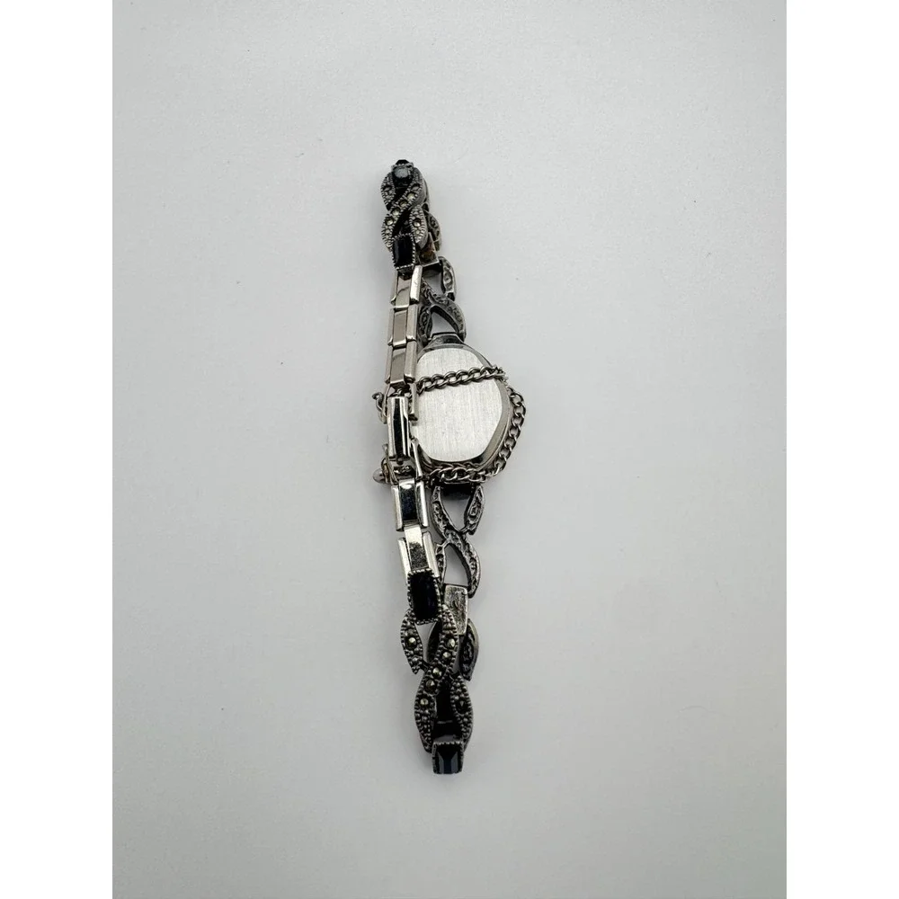 Vintage Xanadu Watch Marcasite Bracelet Art Deco Style NEEDS BATTERY 7